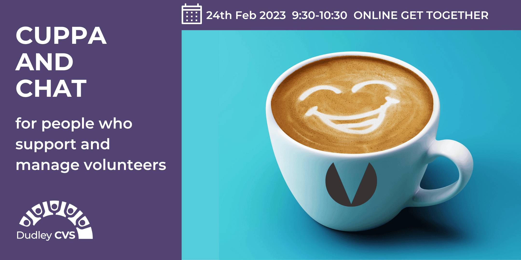 Featured image for “Virtual Cuppa & Chat for those who support or manage volunteers – 24th Feb 2023”