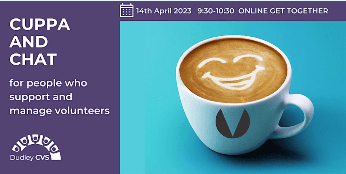 Featured image for “Cuppa and chat for volunteer managers – 14th April 2023”