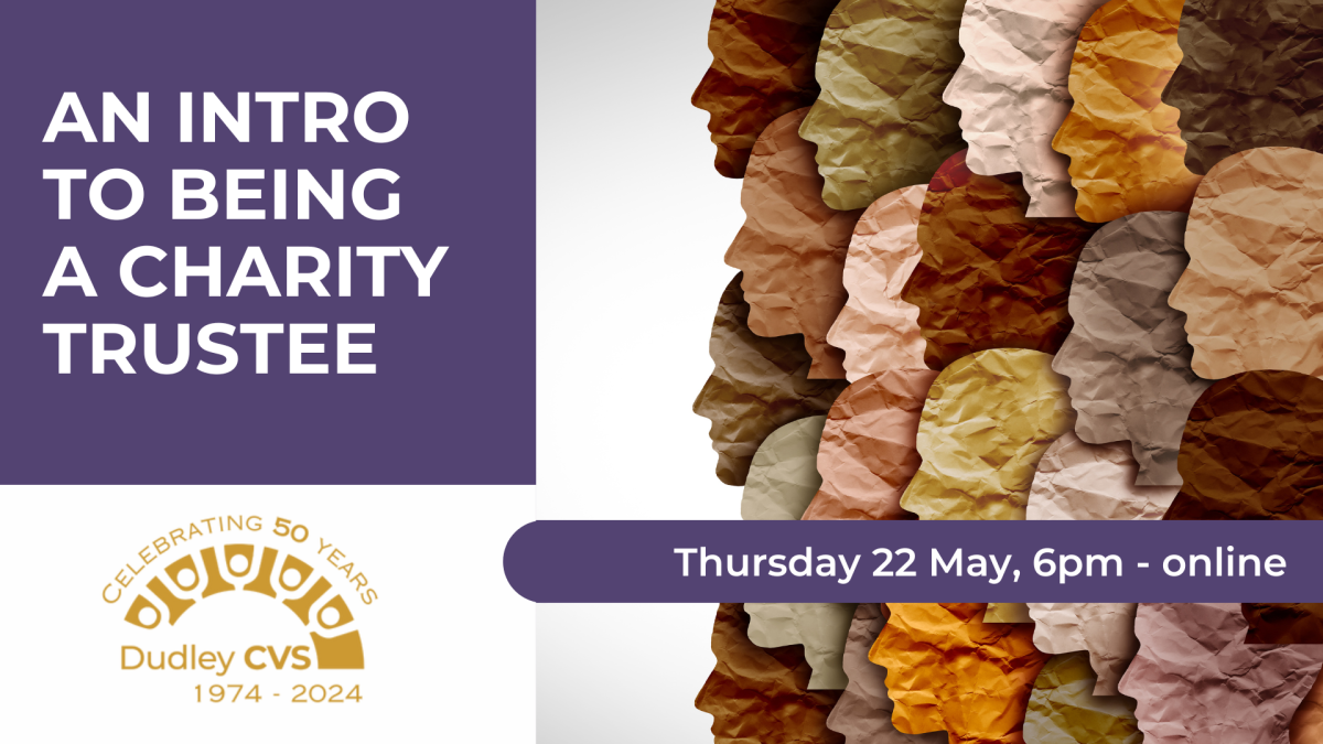 Online charity trustee training session for Dudley CVS on 22 May.