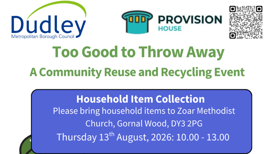 Featured image for “Too Good to Throw Away – Community Reuse and Recycling Event Coming to Gornal Wood”