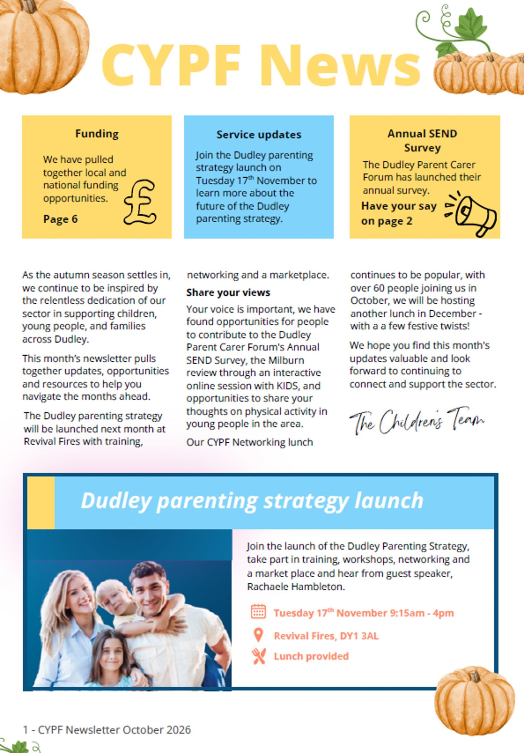 Featured image for “Children, Young People and Families October Newsletter”